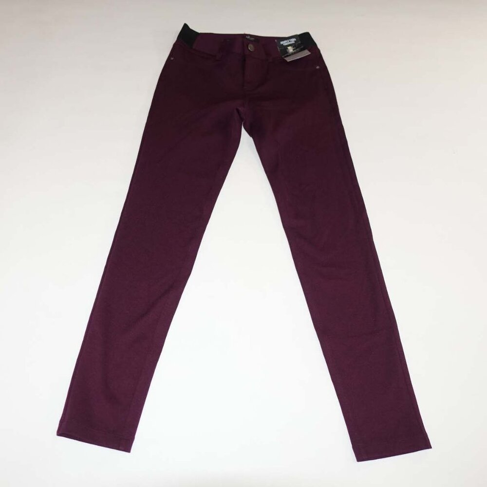 Simply Vera Vera Wang Women's Skinny Mid Rise Pants Size XS NWT Wine Red Stretch